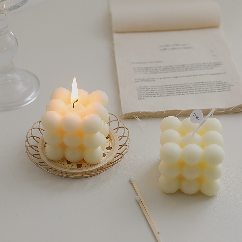 Wholesale Hot Sell Private Label Multiple Colors Cube Art Candles Bubble Soy Wax Fragrance Scented Candles For Home Decoration