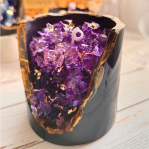 Hot Selling Colorful Healing Crystal Candles Gold Leaf Soy Wax Jar Luxury Aromatherapy Aromatic Scented Candles for home decor