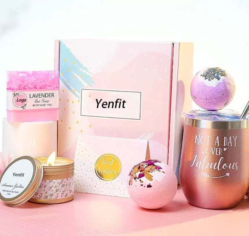 Bath Spa Relaxing Gift Box Blanket Tumbler Bath Bomb Candle Bride Wedding Decorative Makeup Gift Sets For Women Girl Beauty