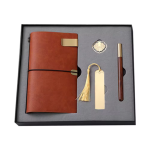 Business Souvenir Items Fathers Day Gifts Pen Leather Notebook Giveaways Anniversary Corporate Gifts Set Customized logo