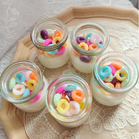 New Arrival Pudding Bottle Jar Cereal Candles Private Label Dessert Aromatherapy Soy Wax Fragrance Scented Candle Gifts