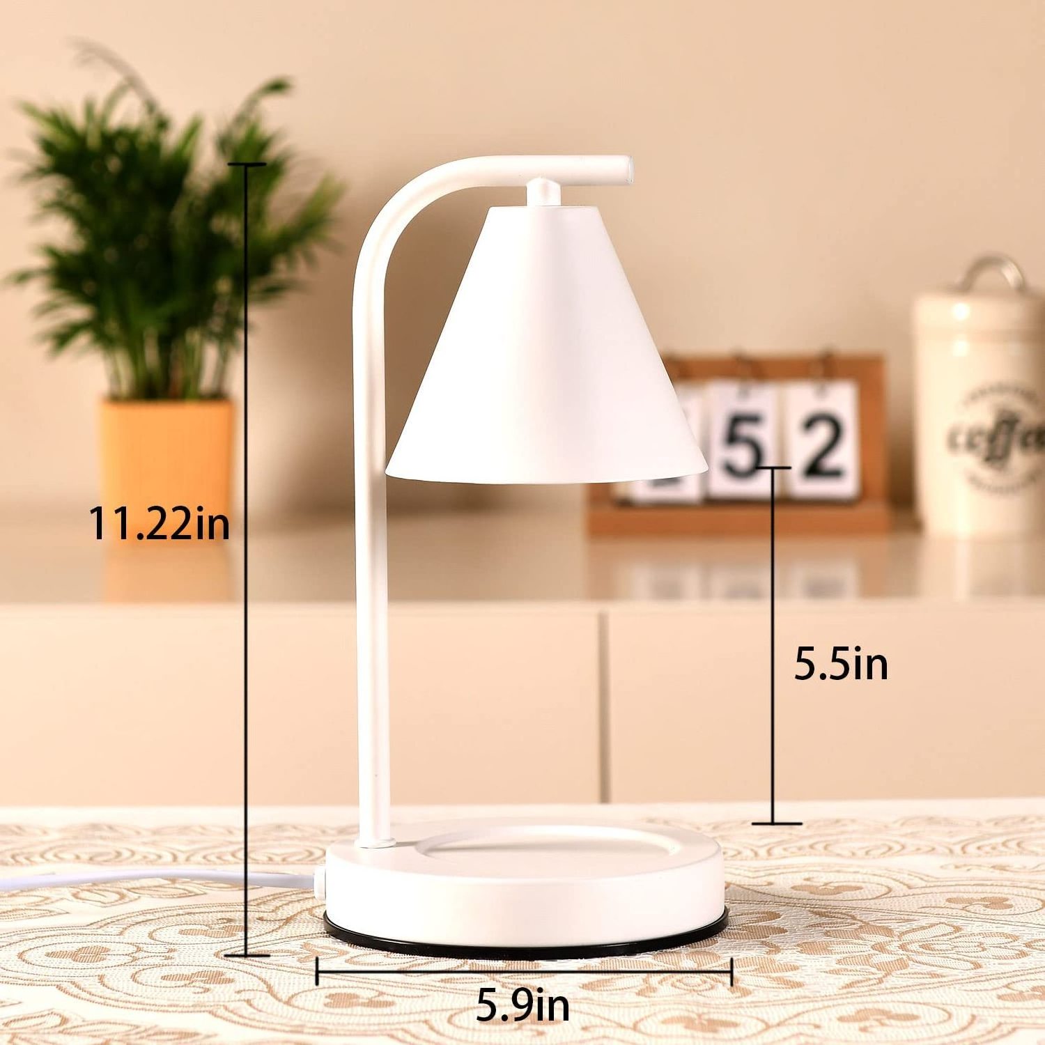 Modern Creative White Candle Warmer Lamps with Dimmer & Timer For Scented Candles Burning