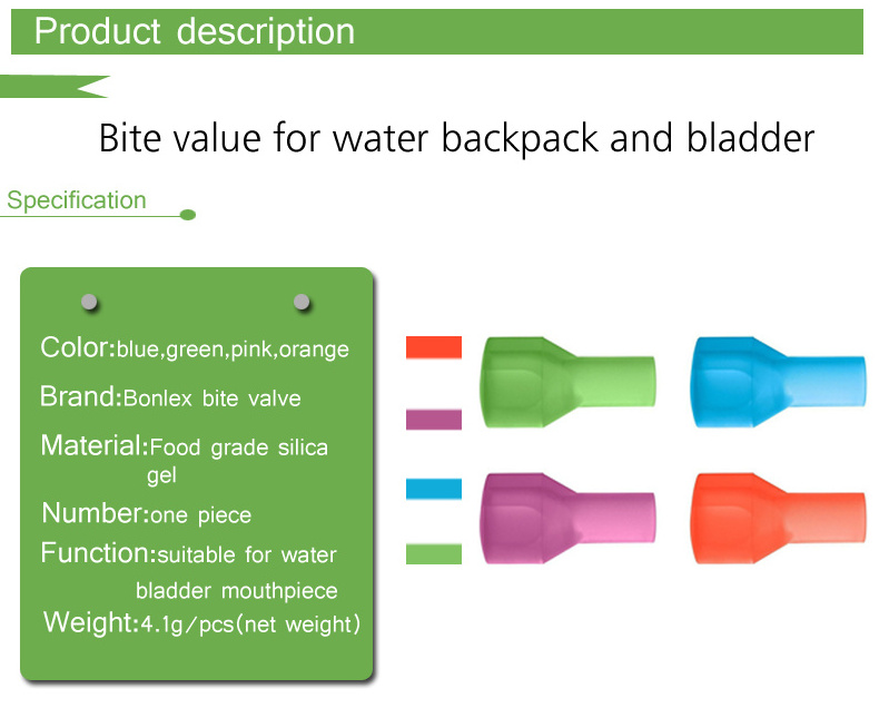 camping accessories soft durable silicone hydration bladder bite valve antimicrobial self-seal mouthpiece