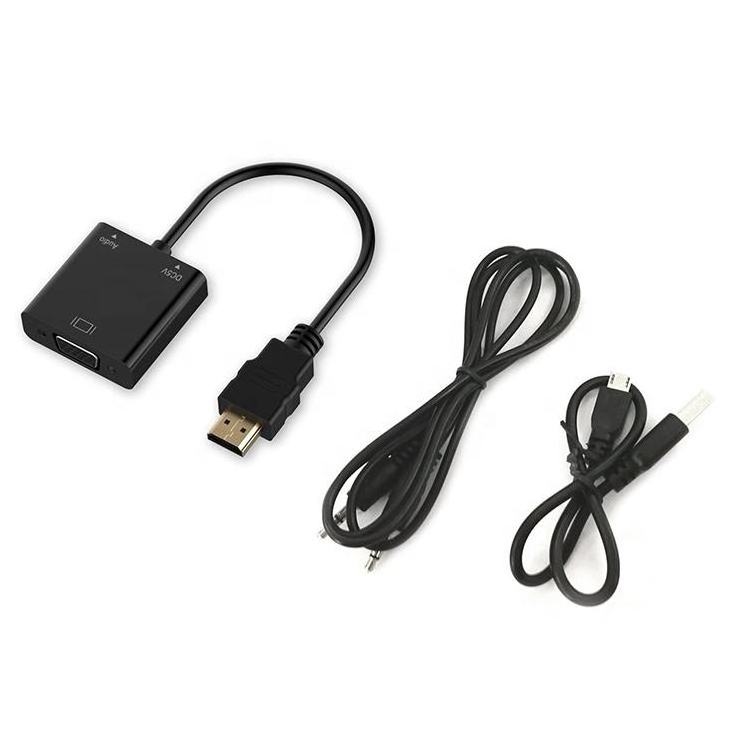 1080P 60Hz HDMI to VGA Converter Adapter Cable 4K with Audio for Different Market HDMI VGA Adapter