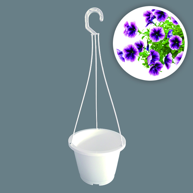 L-043 good sales cheap durable white hanging pots modern home balcony hook on decoration plastic hanging pot