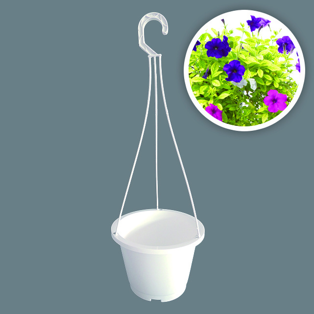 L-043 good sales cheap durable white hanging pots modern home balcony hook on decoration plastic hanging pot