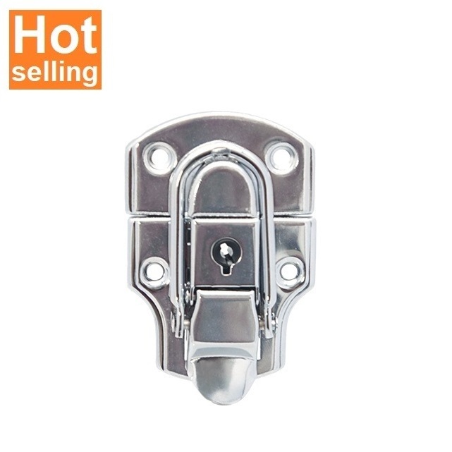 Good quality steel Lock Buckle Latch HC256 with key plated nickel lock hardware for metal tool box case cheap price locks