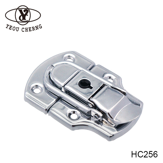 Good quality steel Lock Buckle Latch HC256 with key plated nickel lock hardware for metal tool box case cheap price locks