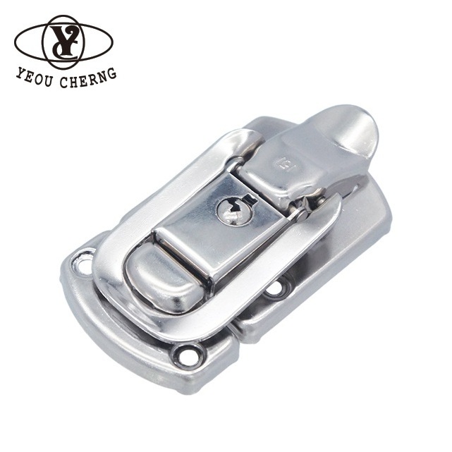 Customized HC266 polished silver metal paddle latch lock hardware for portable tension chest tool box case fitting locks