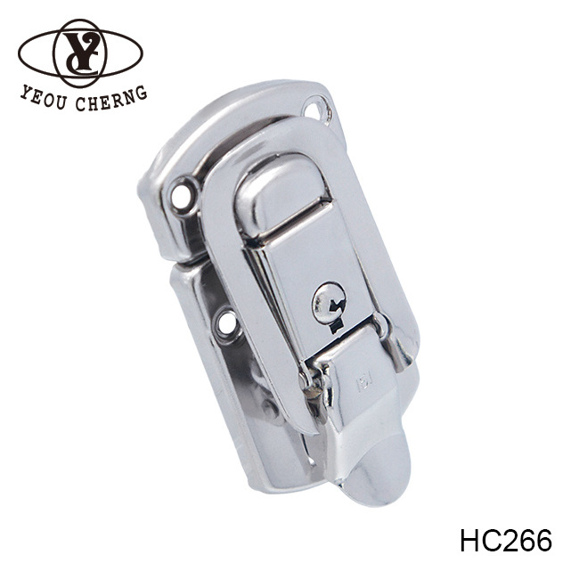 Customized HC266 polished silver metal paddle latch lock hardware for portable tension chest tool box case fitting locks