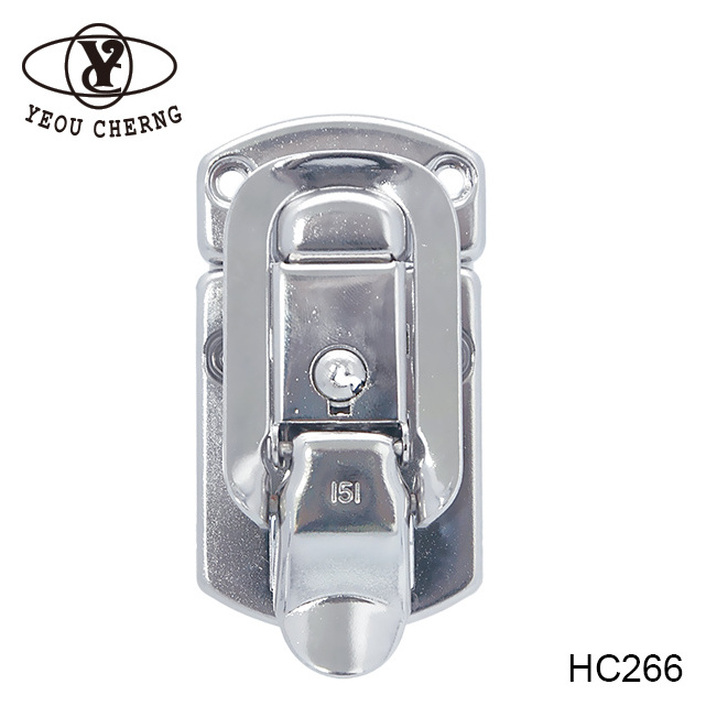 Customized HC266 polished silver metal paddle latch lock hardware for portable tension chest tool box case fitting locks