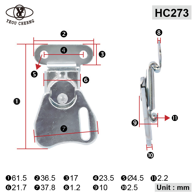 Factory price HC273 metal chest twist latch lock adjustable for wooden case hardware  metal aluminum flight case container