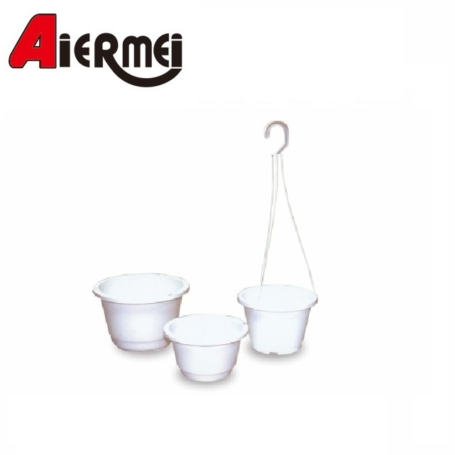 2021 Plastic Pots white color for Plants nursery Vertical Garden Hanging Pot with 3 - leg clip on hanger