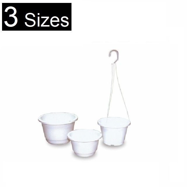 2021 Plastic Pots white color for Plants nursery Vertical Garden Hanging Pot with 3 - leg clip on hanger