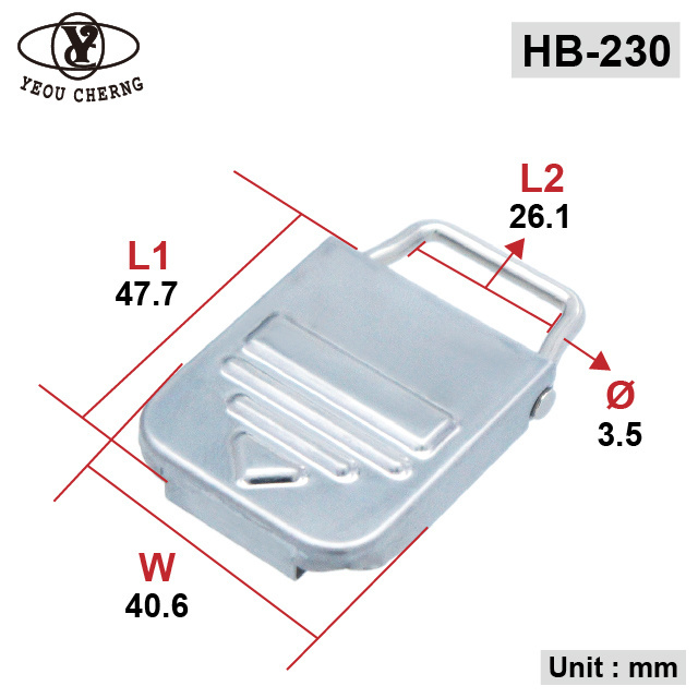 Good quality Nickel plated metal latches lock click assembly HB-230  customized for toolbox case below molding plastic tool case