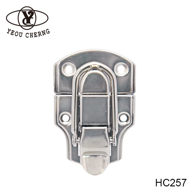 Factory directly HC257 nickel paddle latch lock for durable hot-selling drum box case hardware fitting bright locks