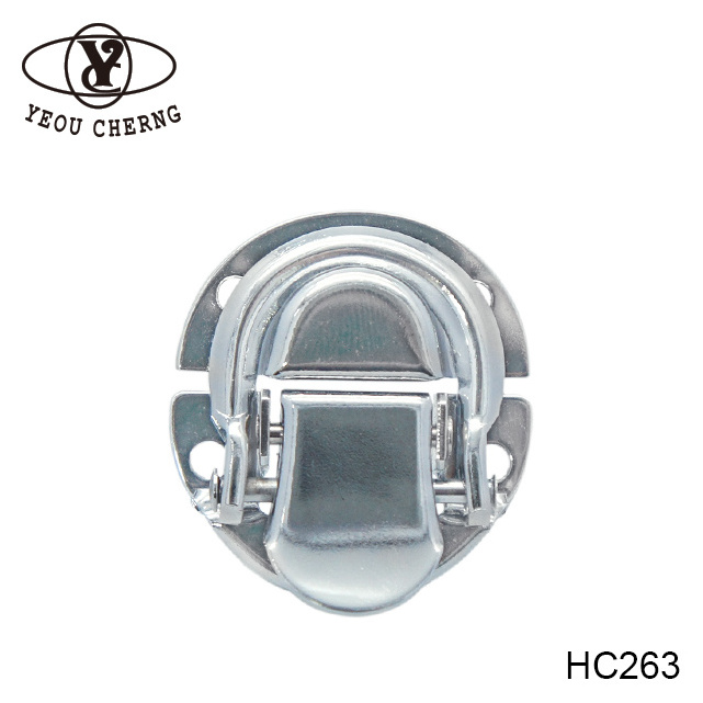 High-end simple guitar case locks with new design keyless bright HC263 chrome nickel metal fastener lock hardware locks & keys