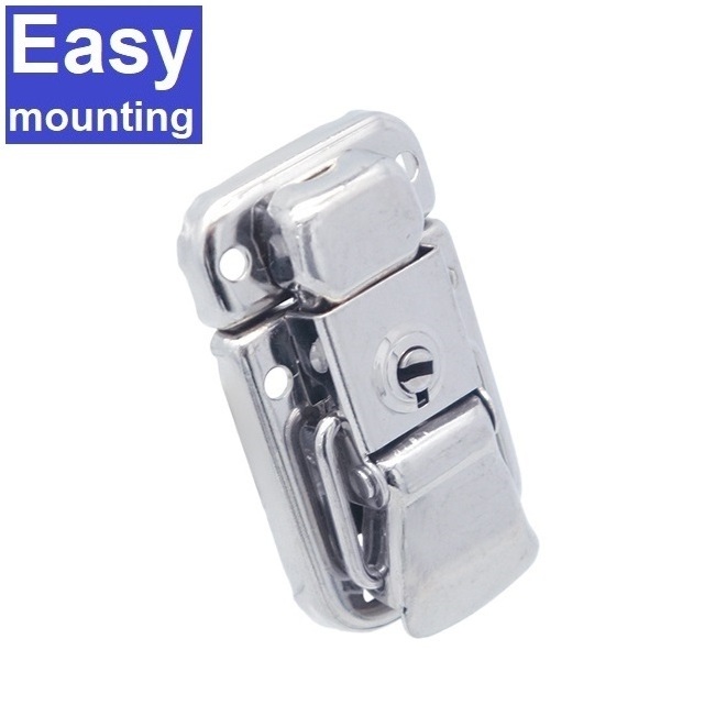 Hot HC276 galvanized nickel bright metal toggle latch lock hardware for new medical cabinet box case padlockable key locks