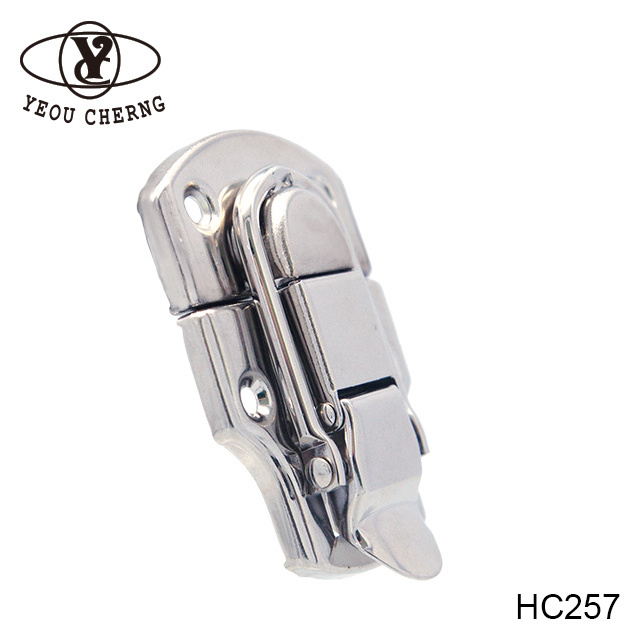 Factory directly HC257 nickel paddle latch lock for durable hot-selling drum box case hardware fitting bright locks