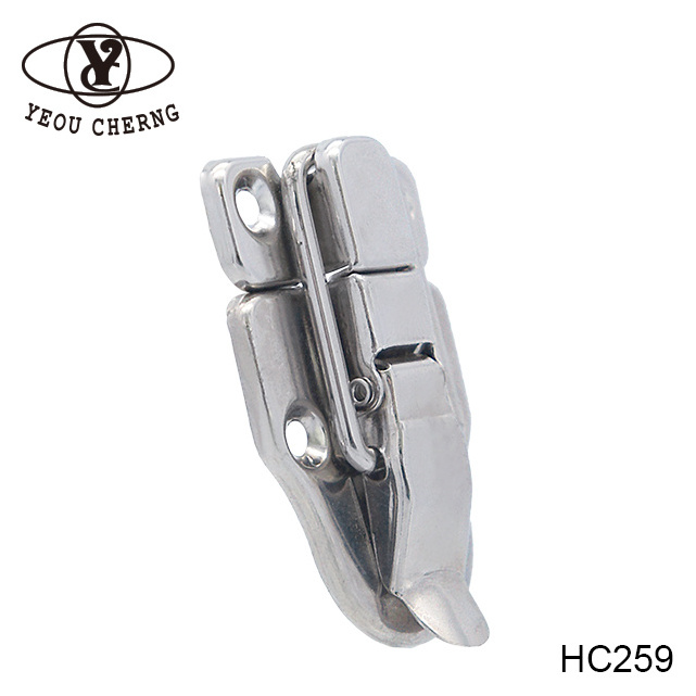 strong simple HC259 polishing zinc clip lock for factory direct chest box case hardware quick release keyless bright locks