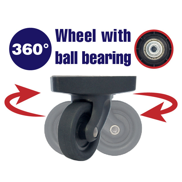 PU thread mute 360 degrees spinner DIY luggage swivel caster wheel D58 with flat mounting surface