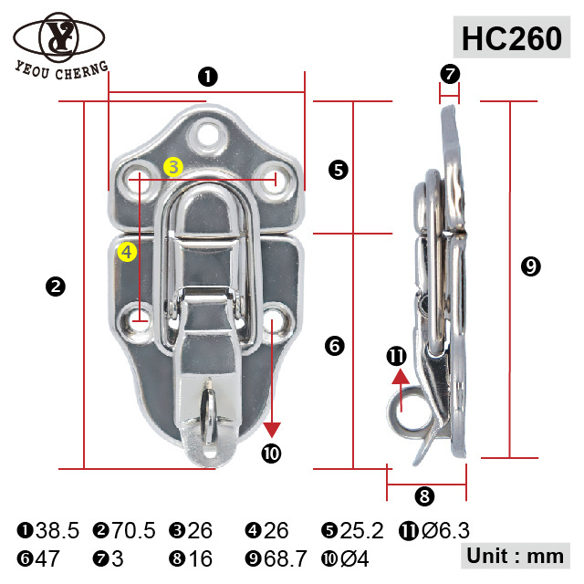 hot selling safety HC260 galvanizing zinc toggle latch for chest toolbox case hardware quick release metal drawer locks