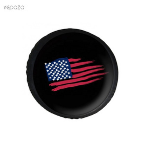 Promotional hot sale black color custom design print waterproof car spare tire cover