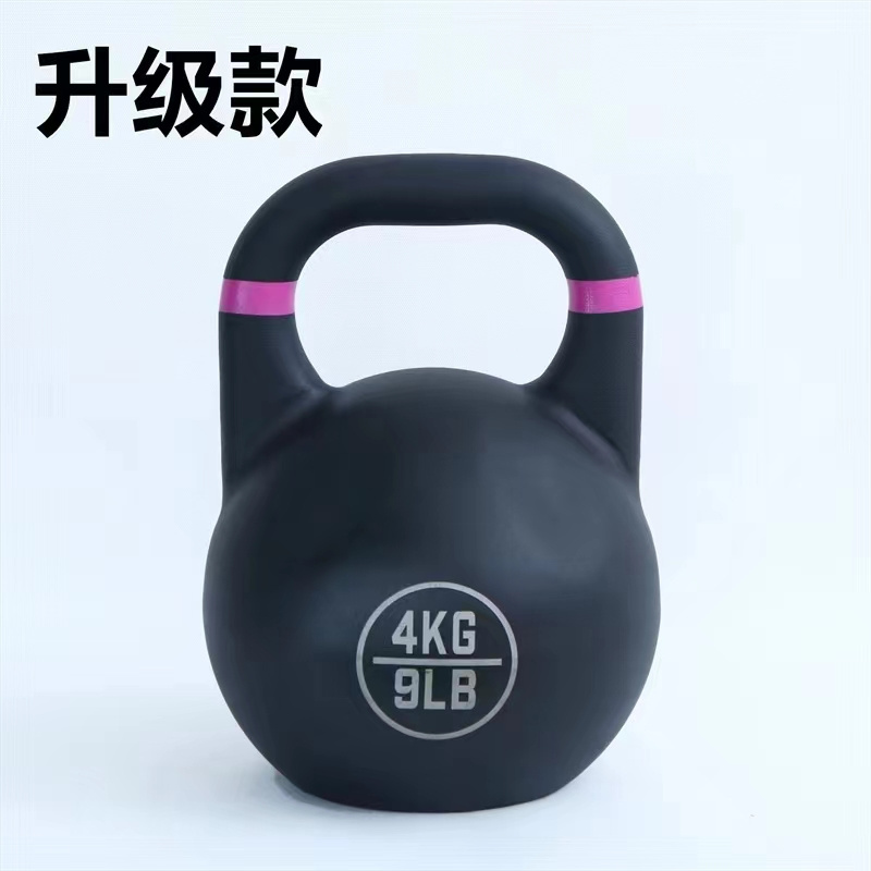 4KG Steel competitive kettlebell men's and women's fitness exercise training paint kettlebell