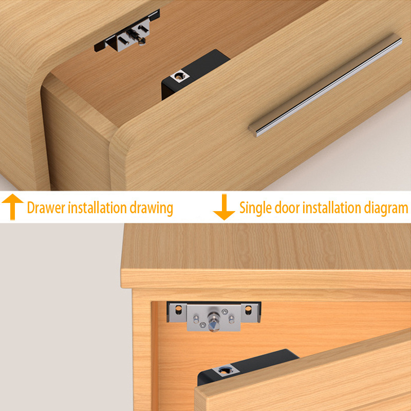 RFID smart lock/No hole Hidden lock for single door and double door/Invisible 13.56MHZ IC card lock for cabinet and drawer