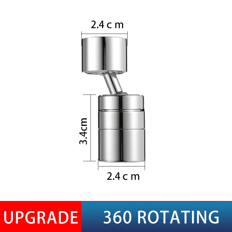 New Universal 1080 Degree Rotation Electroplating Anti-splash Spout Brass Bathroom Kitchen faucet rotation tap Extender aerator