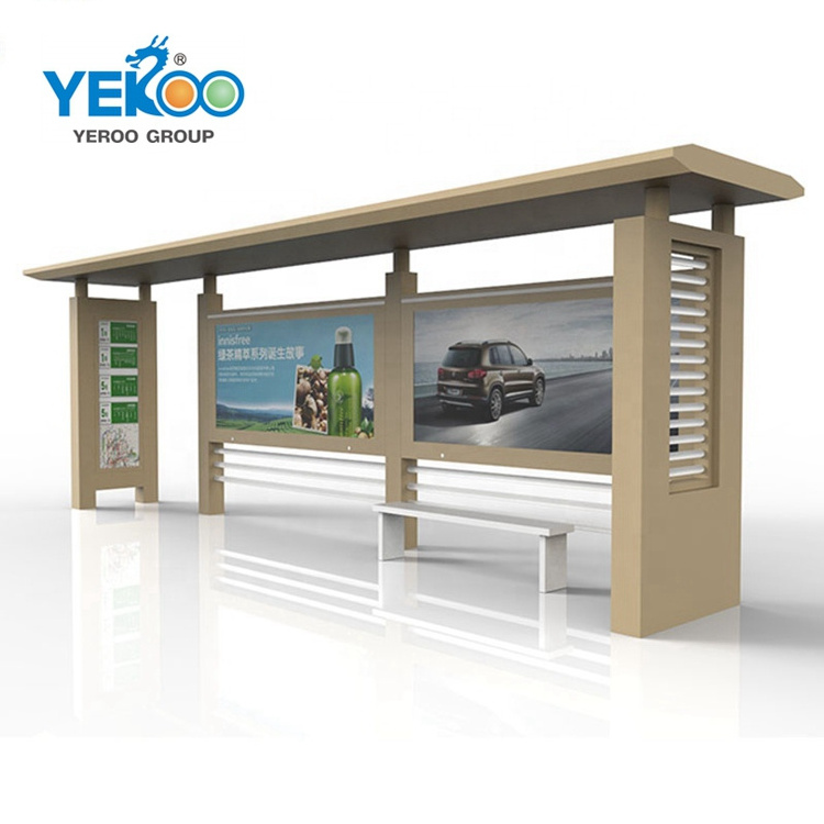 Outdoor Stainless Steel Bus Shelters Advertising Bus Stop For Sale