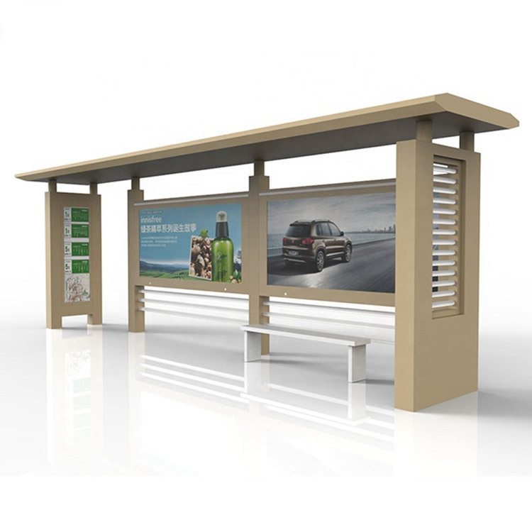 Outdoor Stainless Steel Bus Shelters Advertising Bus Stop For Sale