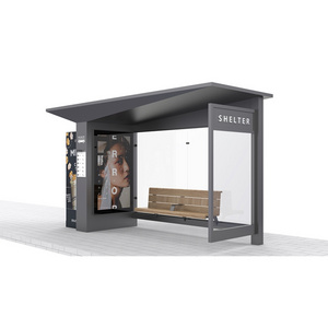 Customized Smart City Furniture Public Facility Intelligent Bus Shelter With Vending Kiosk