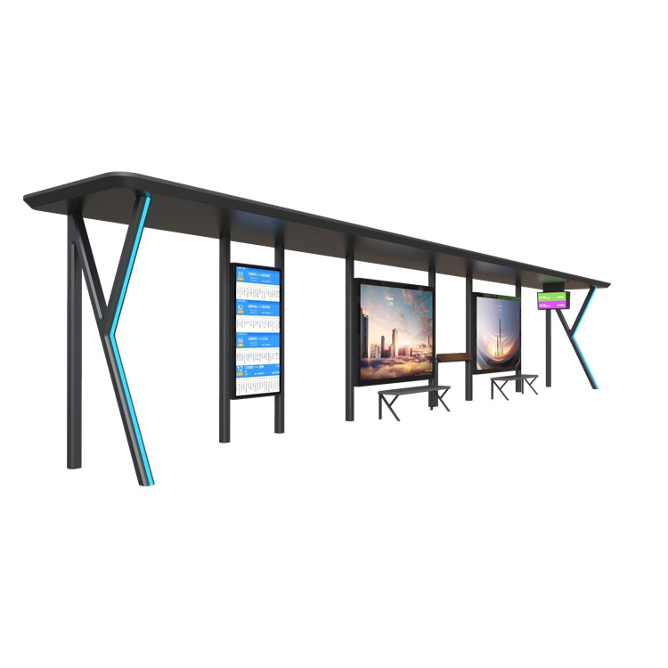 Modern Design Smart Bus Stops Outdoor Advertising Bus Shelter For Sale