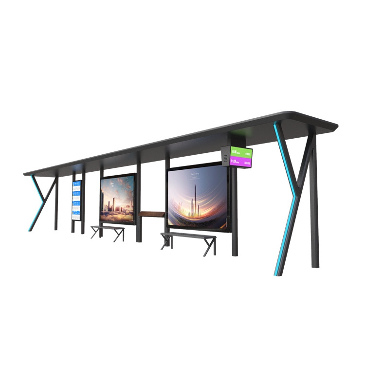 Modern Design Smart Bus Stops Outdoor Advertising Bus Shelter For Sale