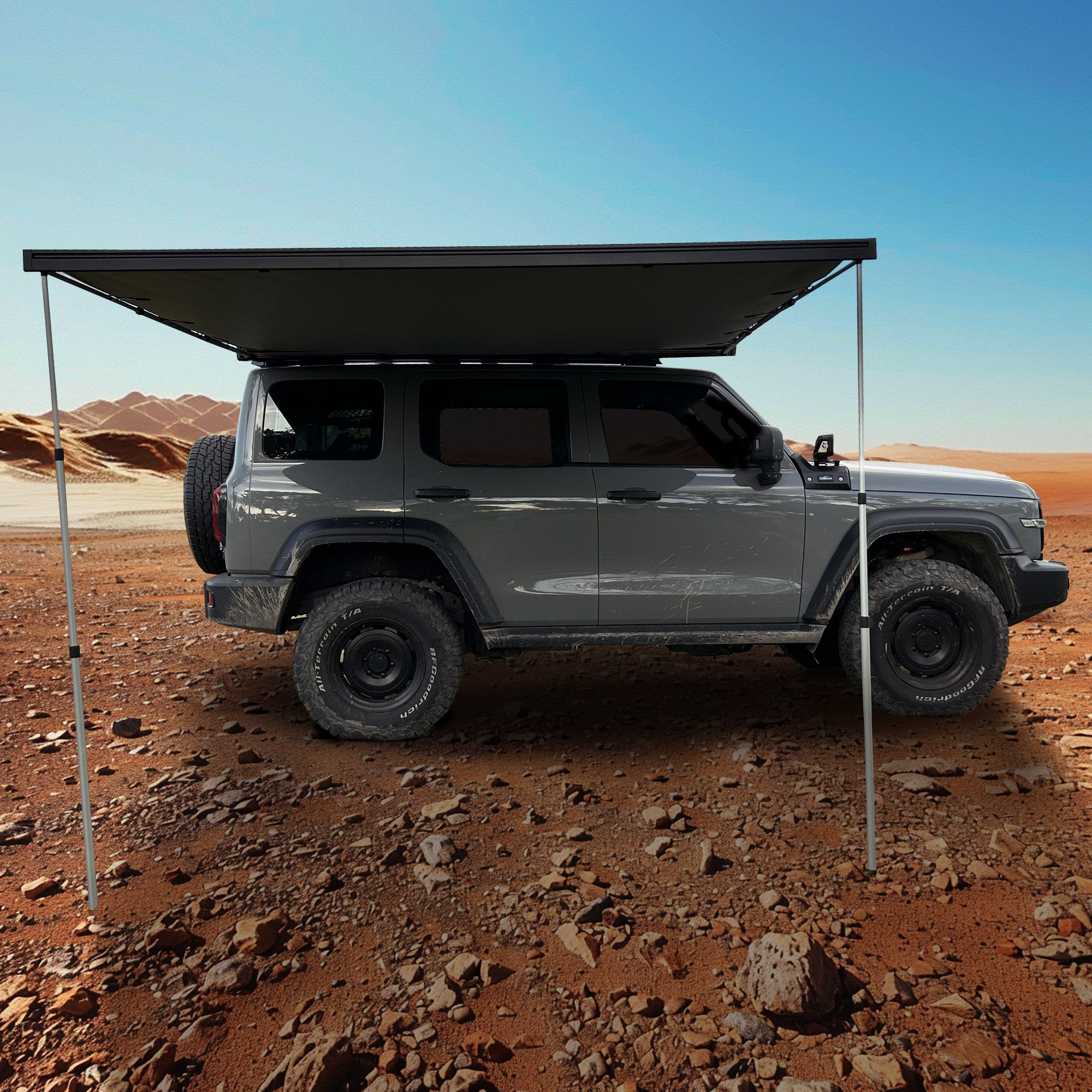 Yescampro Hard Case Aluminum Awning 4x4 4wd Accessories Retractable Camping Awning Car Roof