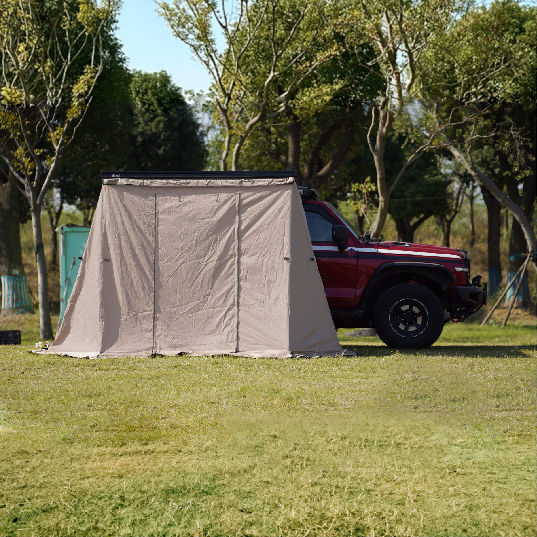 Yescampro car awning room car side awning roof rack top cover pull out tent for camper trailer