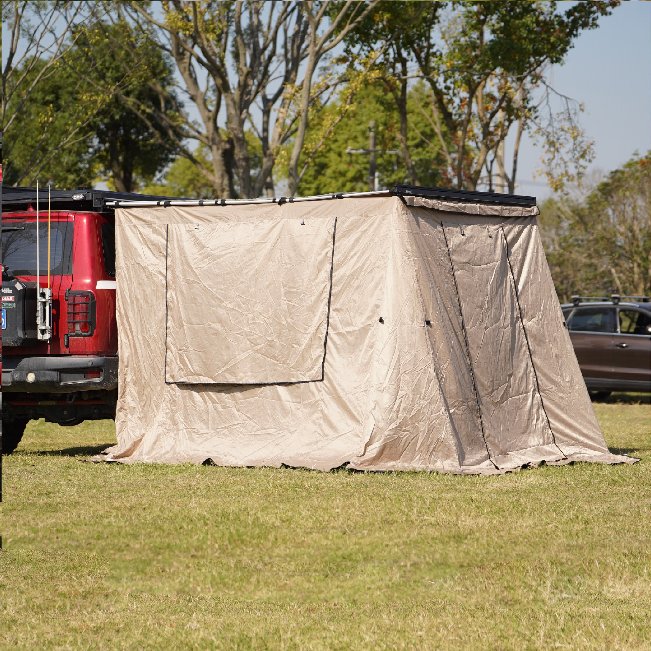 Yescampro car awning room car side awning roof rack top cover pull out tent for camper trailer