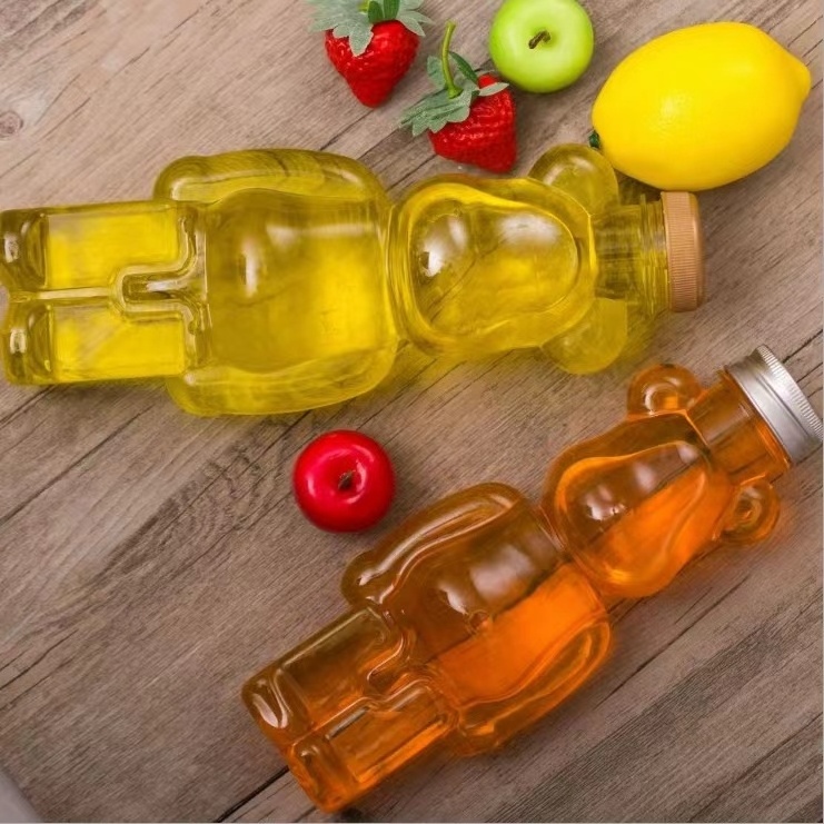 350ml  500ml New Arrival Best Selling Ins Bear Cartoon Animal Cute Shape Juice Honey Empty PET  Plastic Bottle