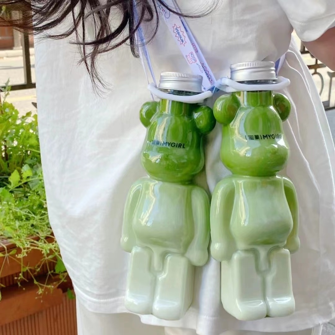 350ml  500ml New Arrival Best Selling Ins Bear Cartoon Animal Cute Shape Juice Honey Empty PET  Plastic Bottle