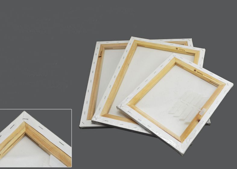 high quality 100% cotton blank stretched canvas wooden frame set wholesale artist linen canvas roll