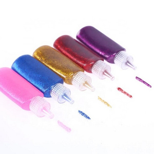 Hot selling glitter powder paint 30ml glitter glue set