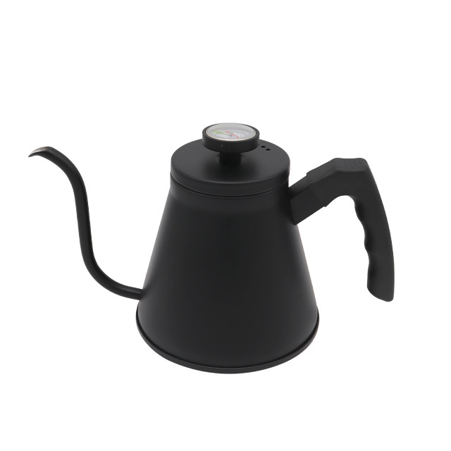 Amazon Hot Selling 1500ml 2000ml Colorful Gooseneck Long Mouth Drip Kettle Tea Coffee Pot with Thermometer Factory Wholesale