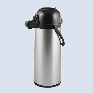 Office stainless steel airpots glass inner air pressure thermos airpot Vacuum Thermal Coffee Glass Lined with Pump Dispenser