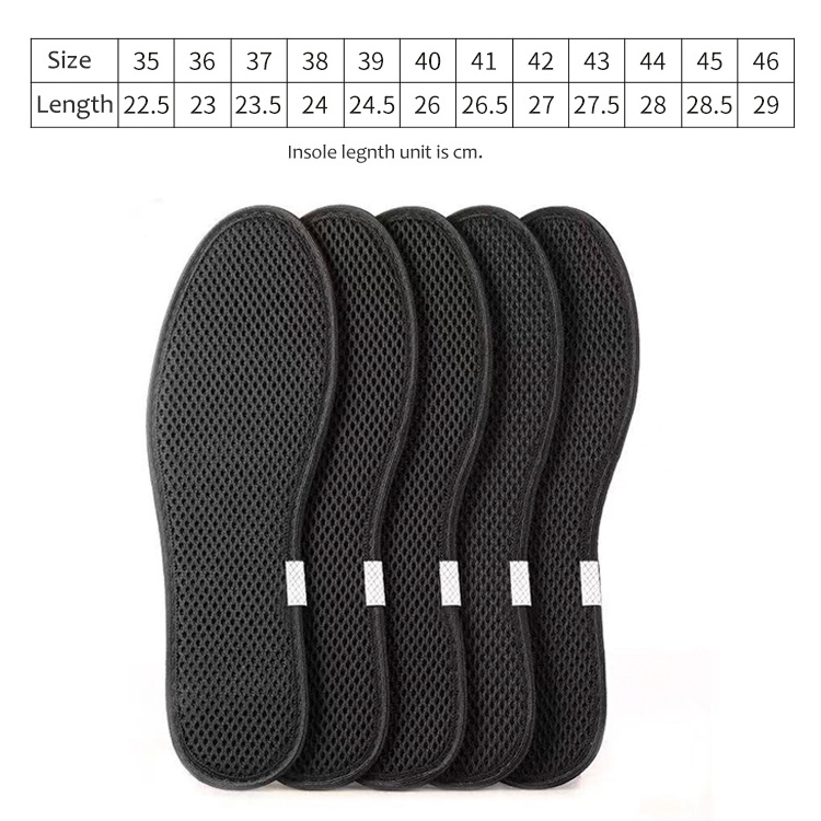 Odor Absorbing Activated Charcoal Shoe Insoles  Healthy Bamboo Carbon Insoles Odor Stopper Cushion Insoles