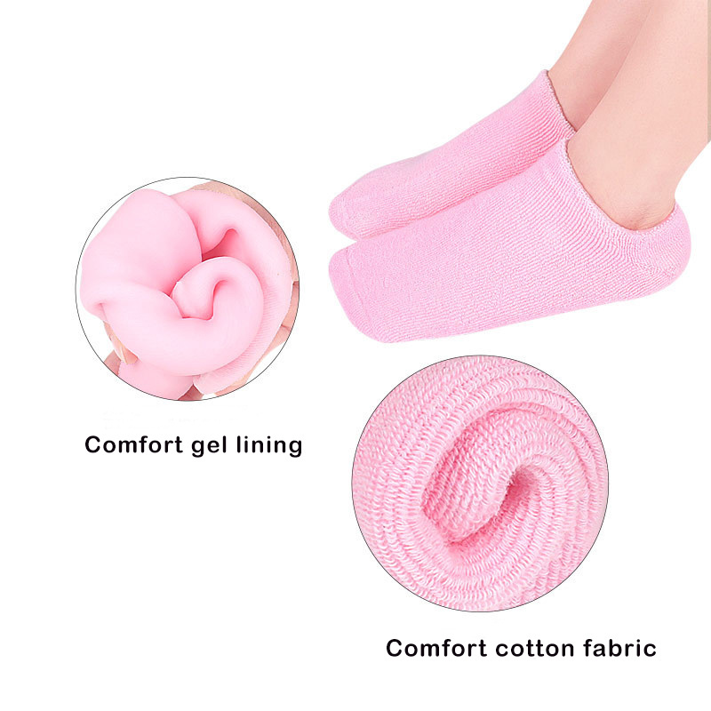 YEBEI Silicone gel cotton yarn  foot tender white cotton yarn boat socks with glue small footprint foot socks