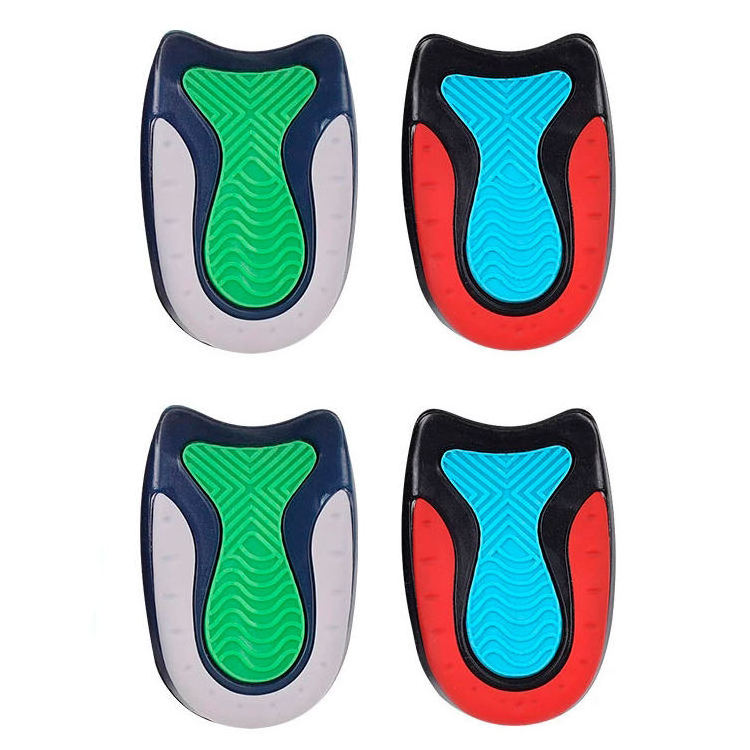 Silicone Gel Heel Cushion Insoles Anti-Skid Pad Design for Foot Pain Relief Height Increasing Orthotics Feet Soles Protection