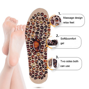 Latest wholesale silicone magnetic massage insoles foot acupressure spots massaging gel insole feet relax inner shoe pads