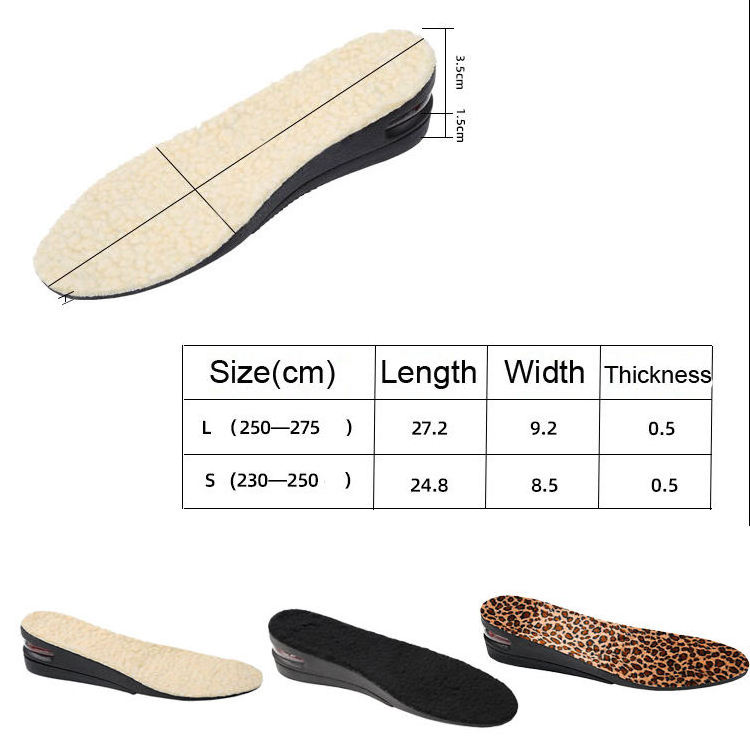 OEM Factory Custom Air Cushion Sneaker Insoles Hot Sale PVC Deodorant Boosting Orthopedic Height Increase Insoles For Shoes