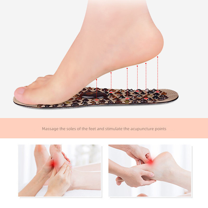 Latest wholesale silicone magnetic massage insoles foot acupressure spots massaging gel insole feet relax inner shoe pads